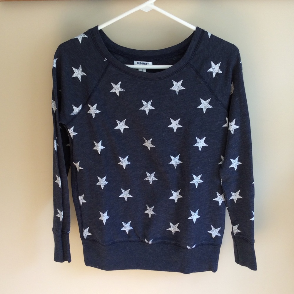 Old Navy Distressed Stars Crew Sweatshirt